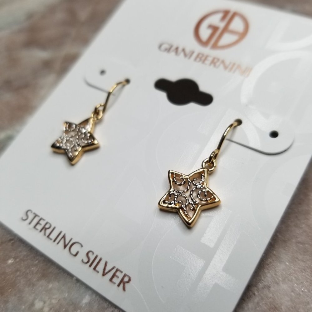 Giani Bernini Filigree Star Drop Earrings in 925 Sterling Silver
